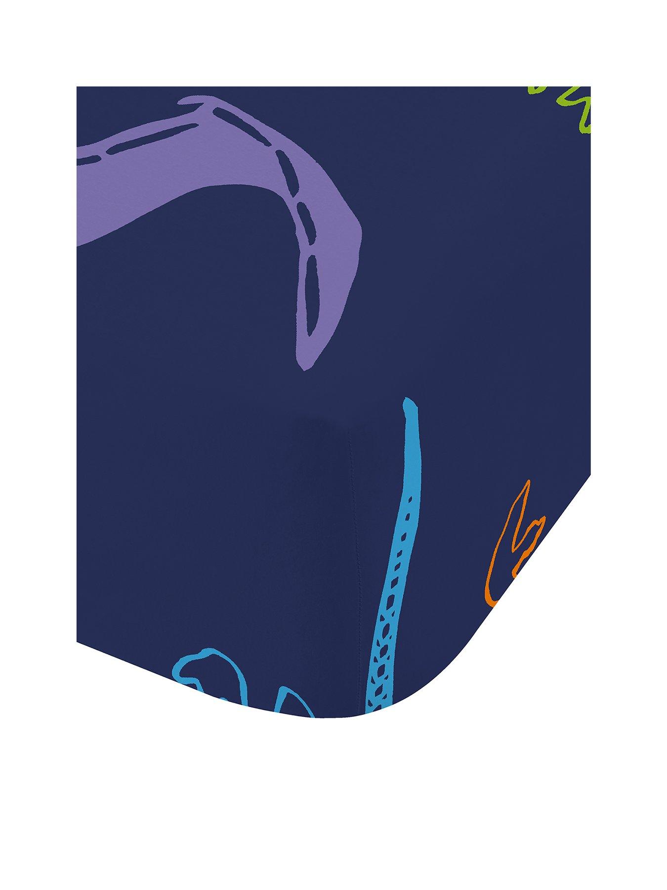 Image 2 of 3 of Catherine Lansfield Prehistoric Dinosaurs Fitted Sheet - Blue
