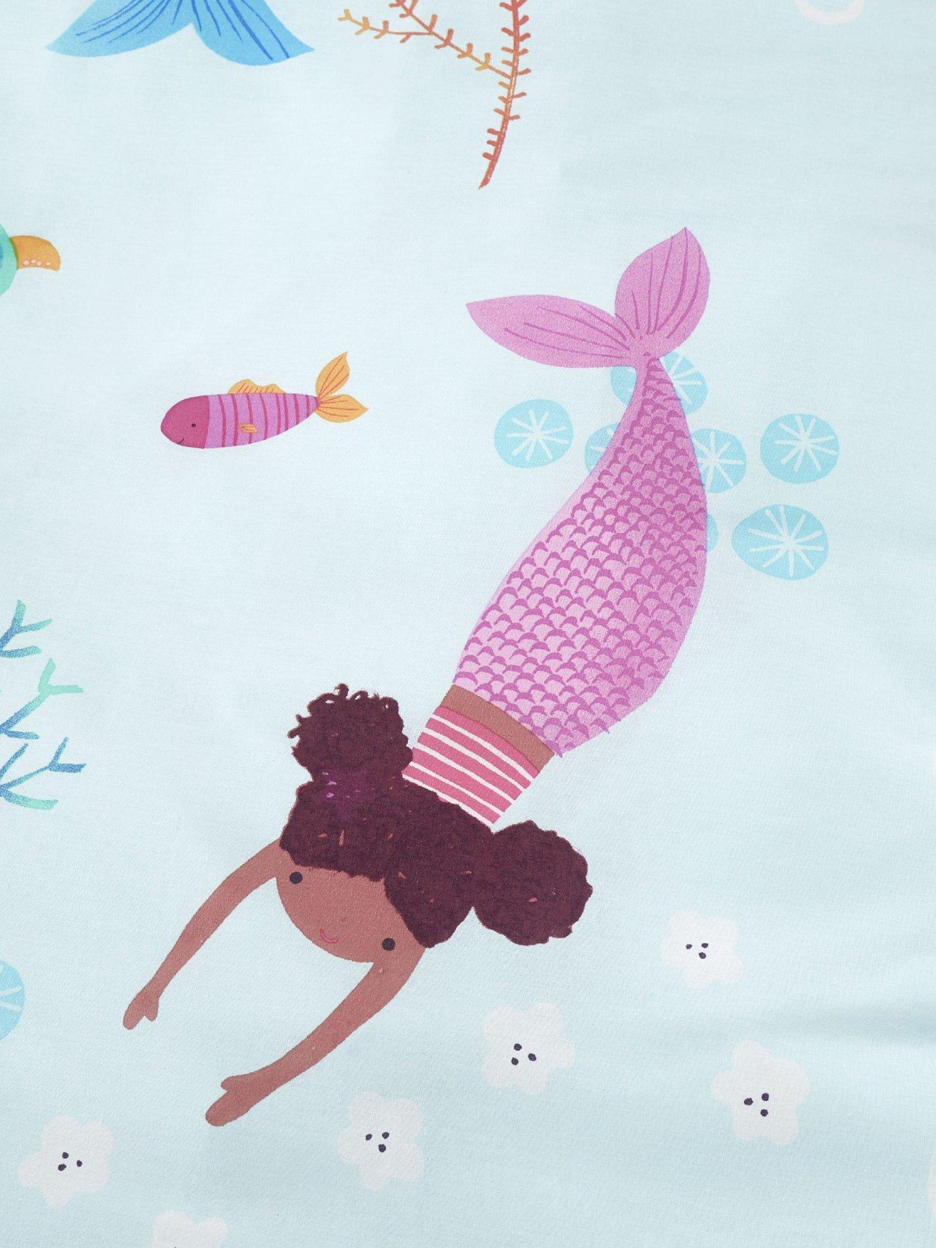 Image 4 of 5 of Catherine Lansfield Mermaid Blue Reversible Duvet Cover Set&nbsp;