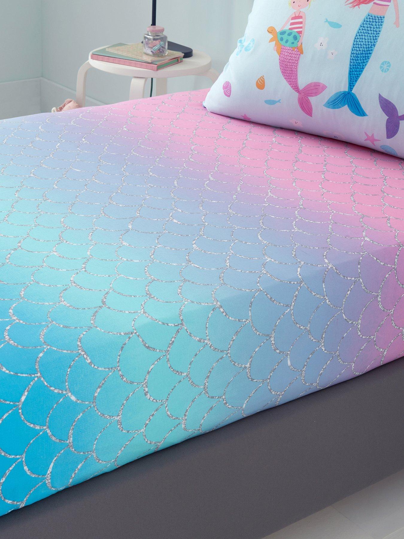 Product photograph of Catherine Lansfield Mermaid Pink Fitted Sheet from very.co.uk
