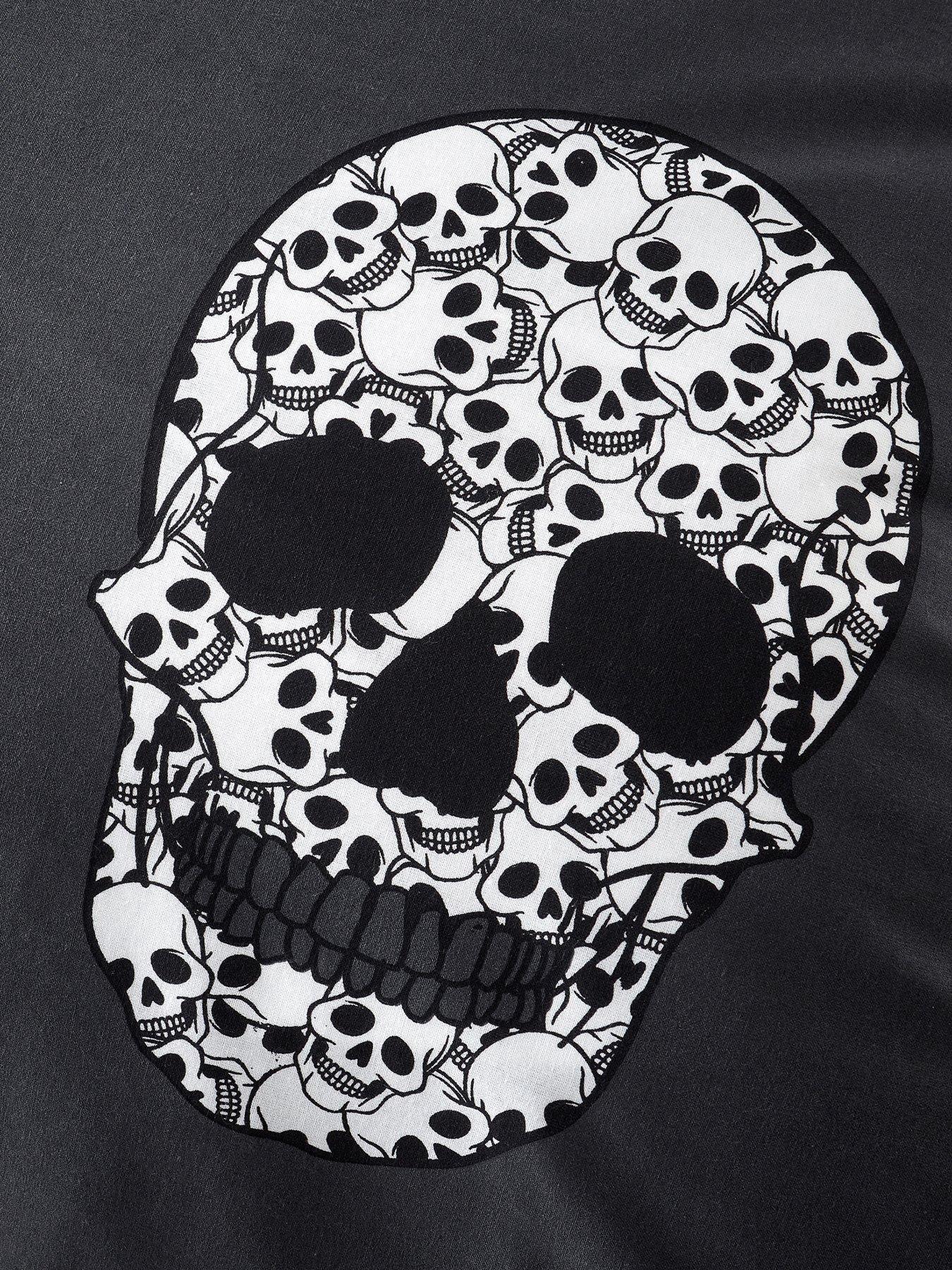 Image 4 of 5 of Catherine Lansfield Skulls Curtains- 66X72 Inch