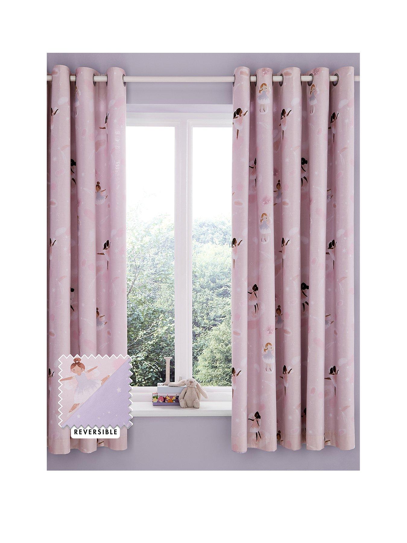 Catherine Lansfield Dancing Fairies Reversible Eyelet Curtains W168xD183cm(W66xD72inches)