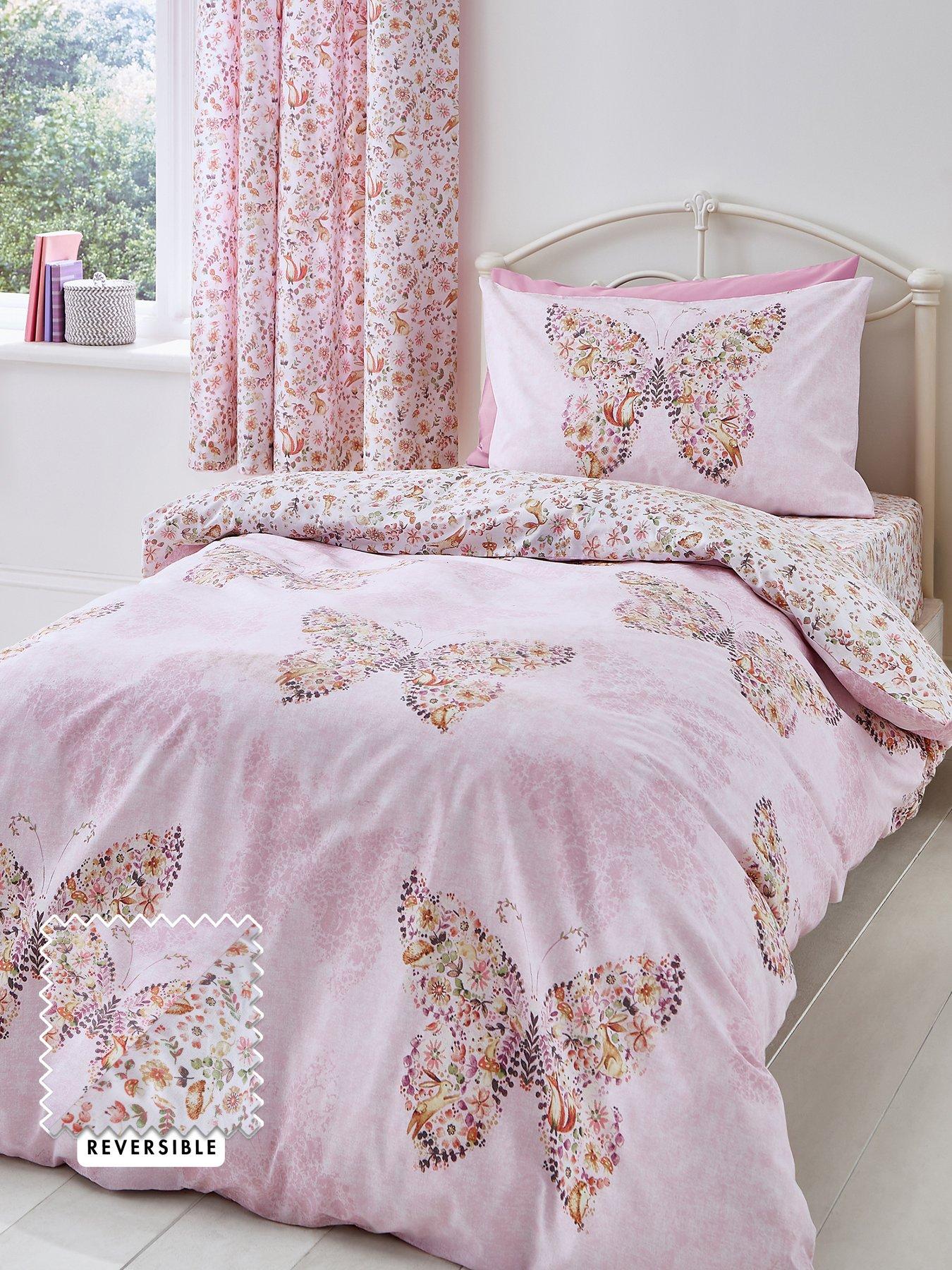 Image 1 of 6 of Catherine Lansfield Enchanted Butterfly Duvet Cover Set - Pink