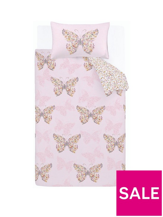 stillFront image of catherine-lansfield-enchanted-butterfly-duvet-cover-set-pink