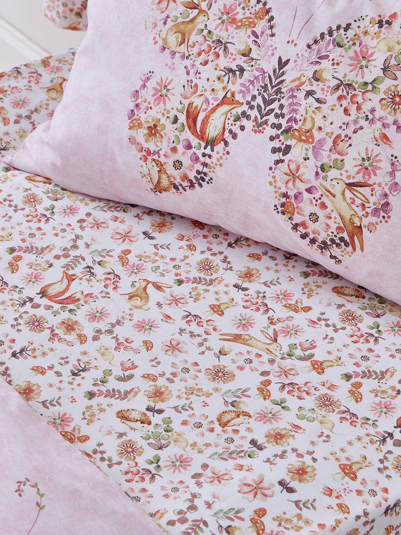 Product photograph of Catherine Lansfield Enchanted Butterfly Fitted Sheet - Pink from very.co.uk