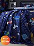  image of catherine-lansfield-lost-in-space-soft-cosy-fleece-blanket-blue