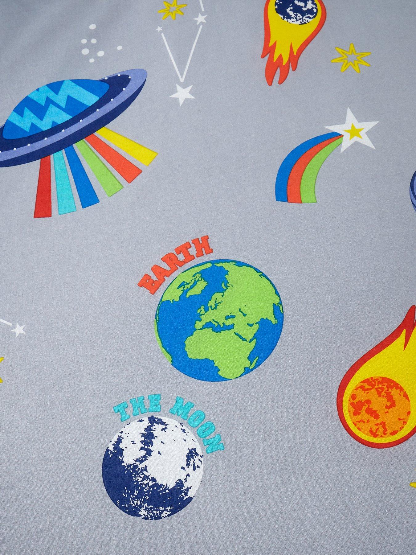 Image 5 of 6 of Catherine Lansfield Lost in Space Reversible Eyelet Curtains