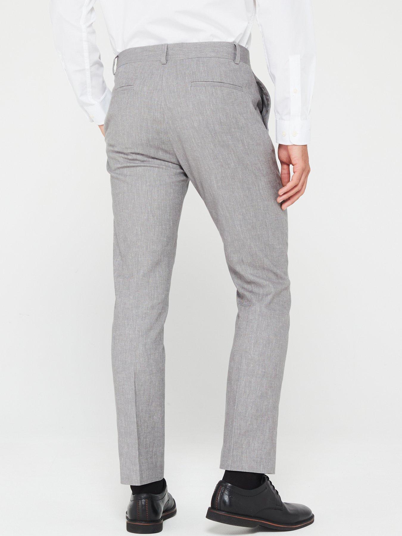 Very Man Textured Suit Trouser - Grey | Very.co.uk