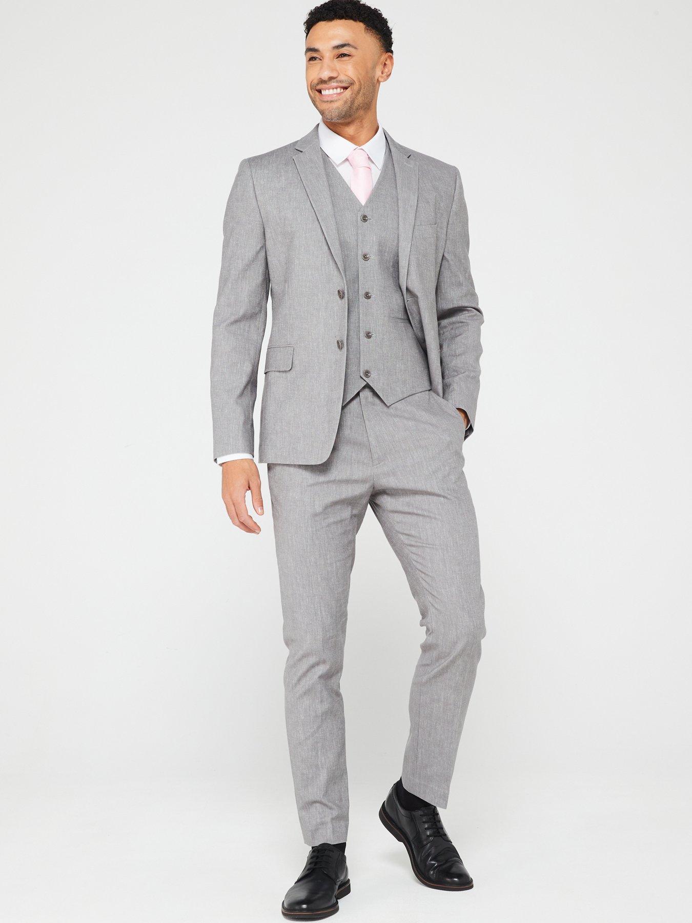 Image 3 of 5 of Very Man Textured Suit Trouser - Grey