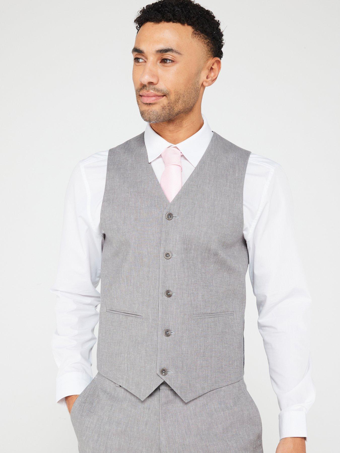 undefined Textured Waistcoat - Grey