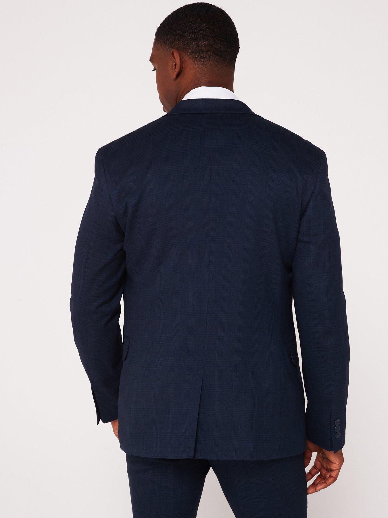 Very Man Check Suit Jacket - Navy | Very.co.uk