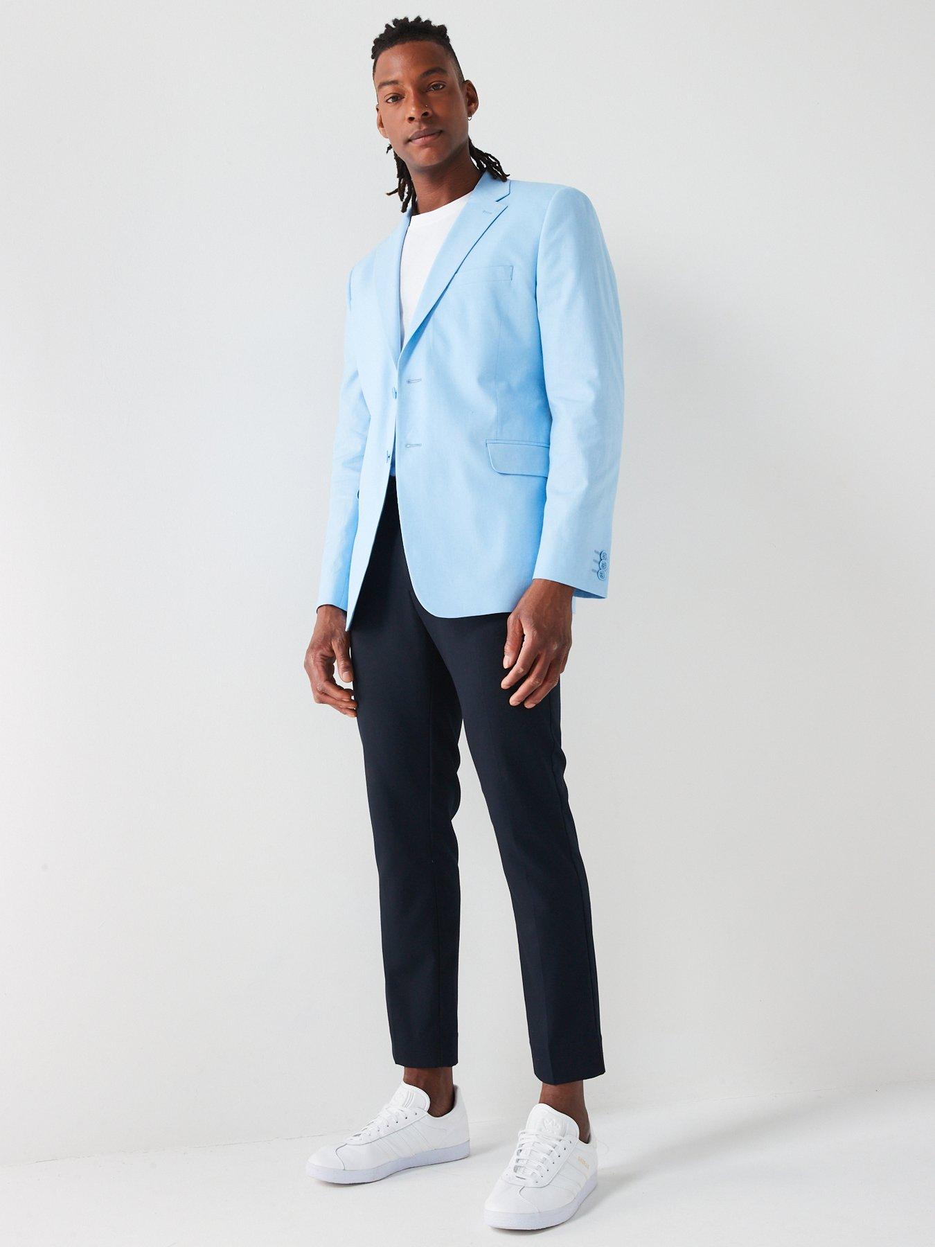 Image 3 of 6 of Very Man Linen Blazer - Light Blue