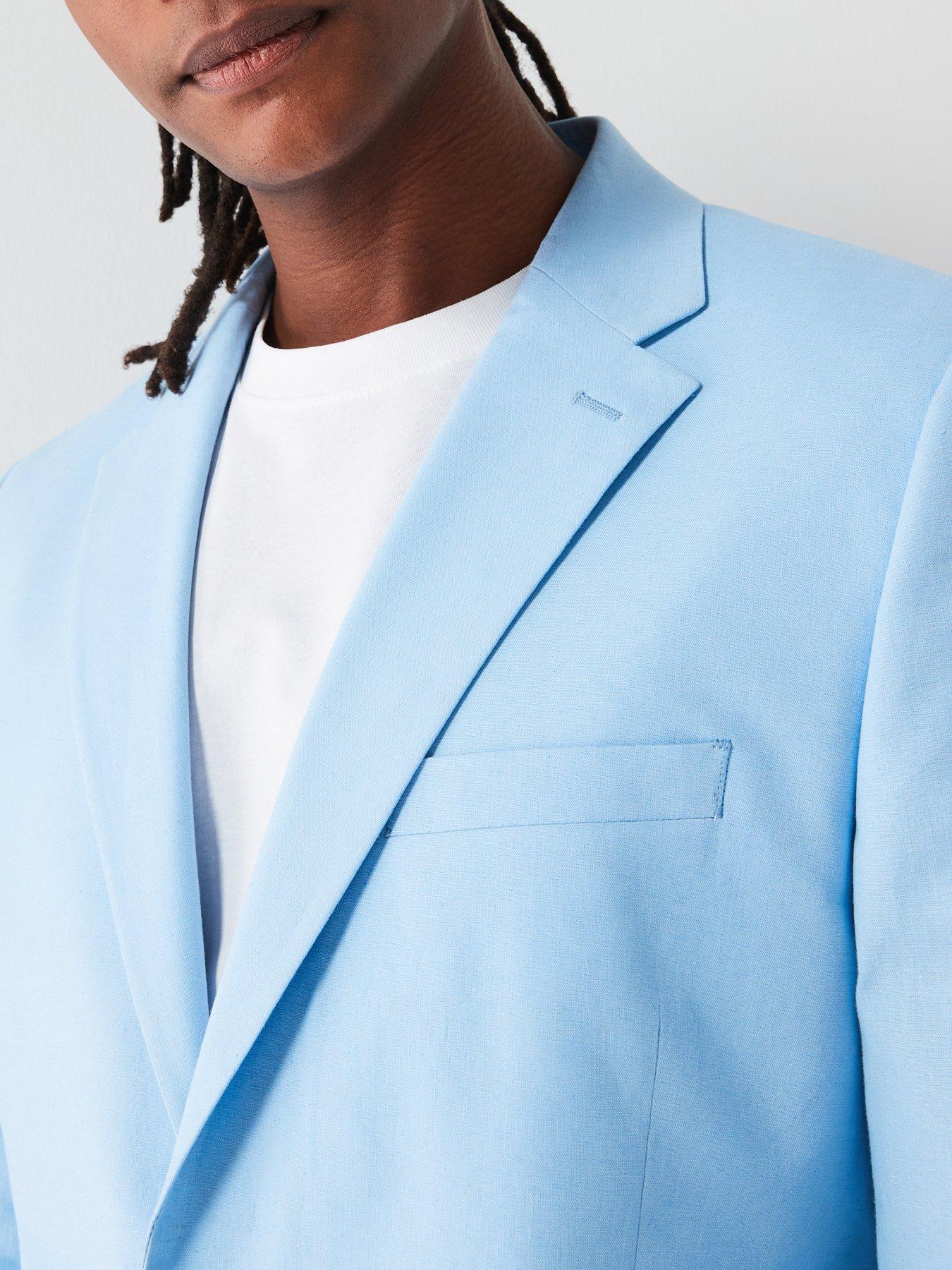Image 6 of 6 of Very Man Linen Blazer - Light Blue