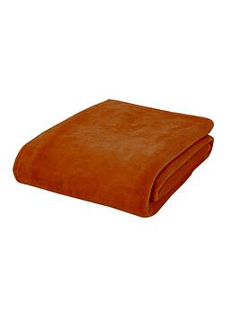Product photograph of Catherine Lansfield Extra Large Raschel Velvet Touch Soft Cosy Throw - Burnt Orange from very.co.uk