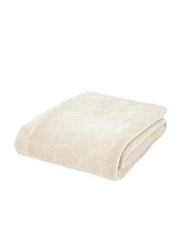 Product photograph of Catherine Lansfield Extra Large Raschel Velvet Touch Soft Cosy Throw - Cream from very.co.uk