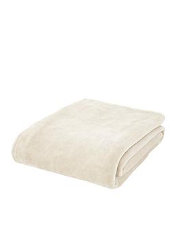 Product photograph of Catherine Lansfield Extra Large Raschel Family Velvet Touch Soft Cosy Throw - Cream from very.co.uk