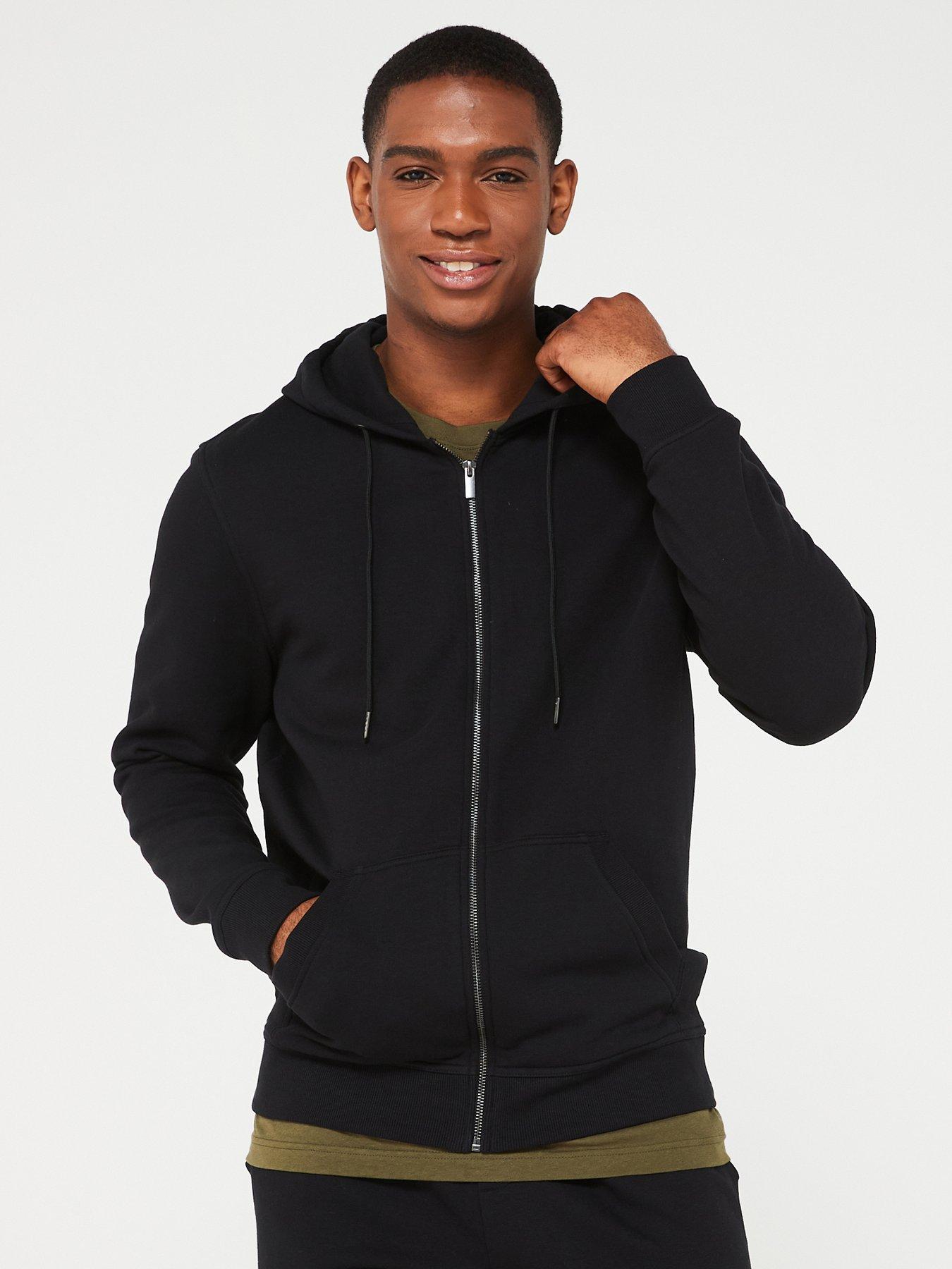 Very Man Essentials Zip Through Hoody - Black