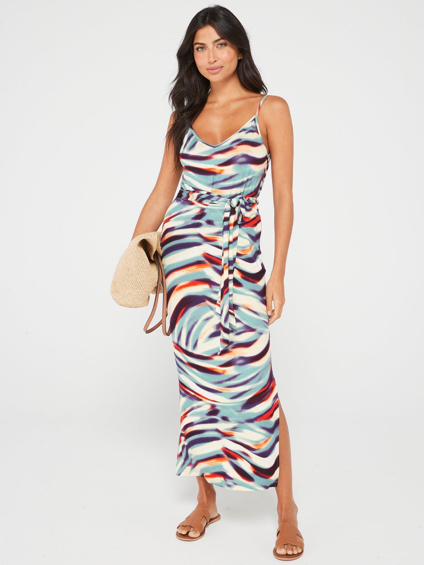 Everyday Strappy Belted Beach Midi Dress Multi Very