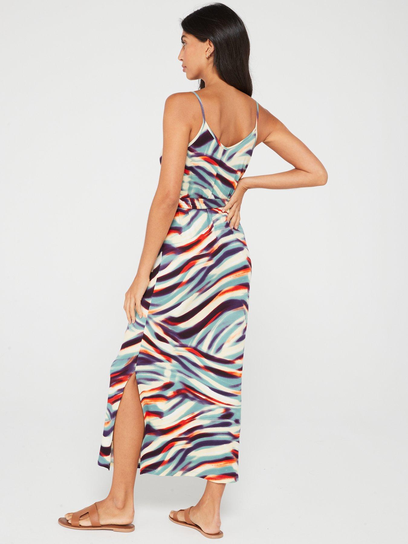 Everyday Strappy Belted Beach Midi Dress - Multi | Very.co.uk