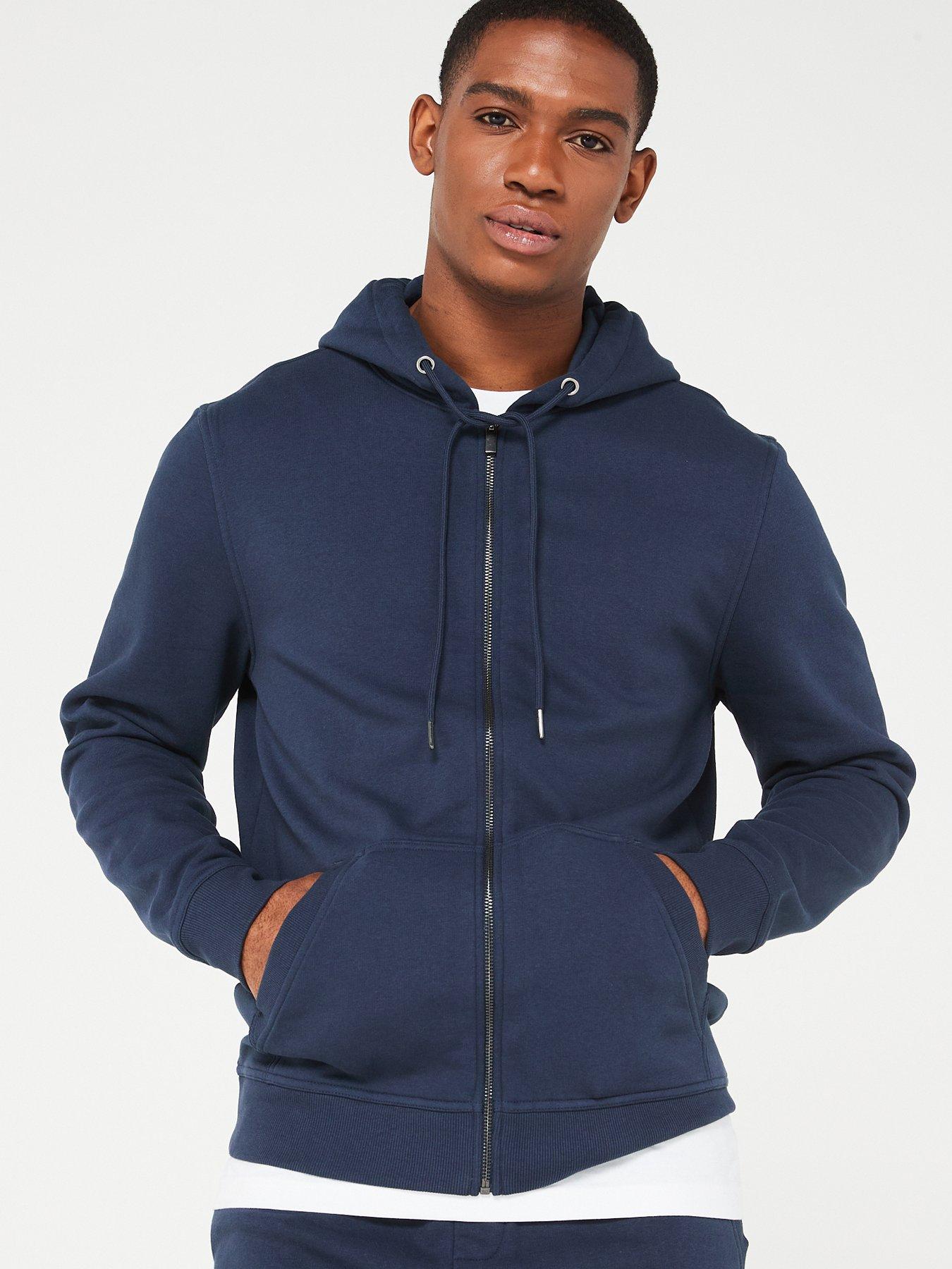 undefined Essential Zip Through Hoodie - Navy