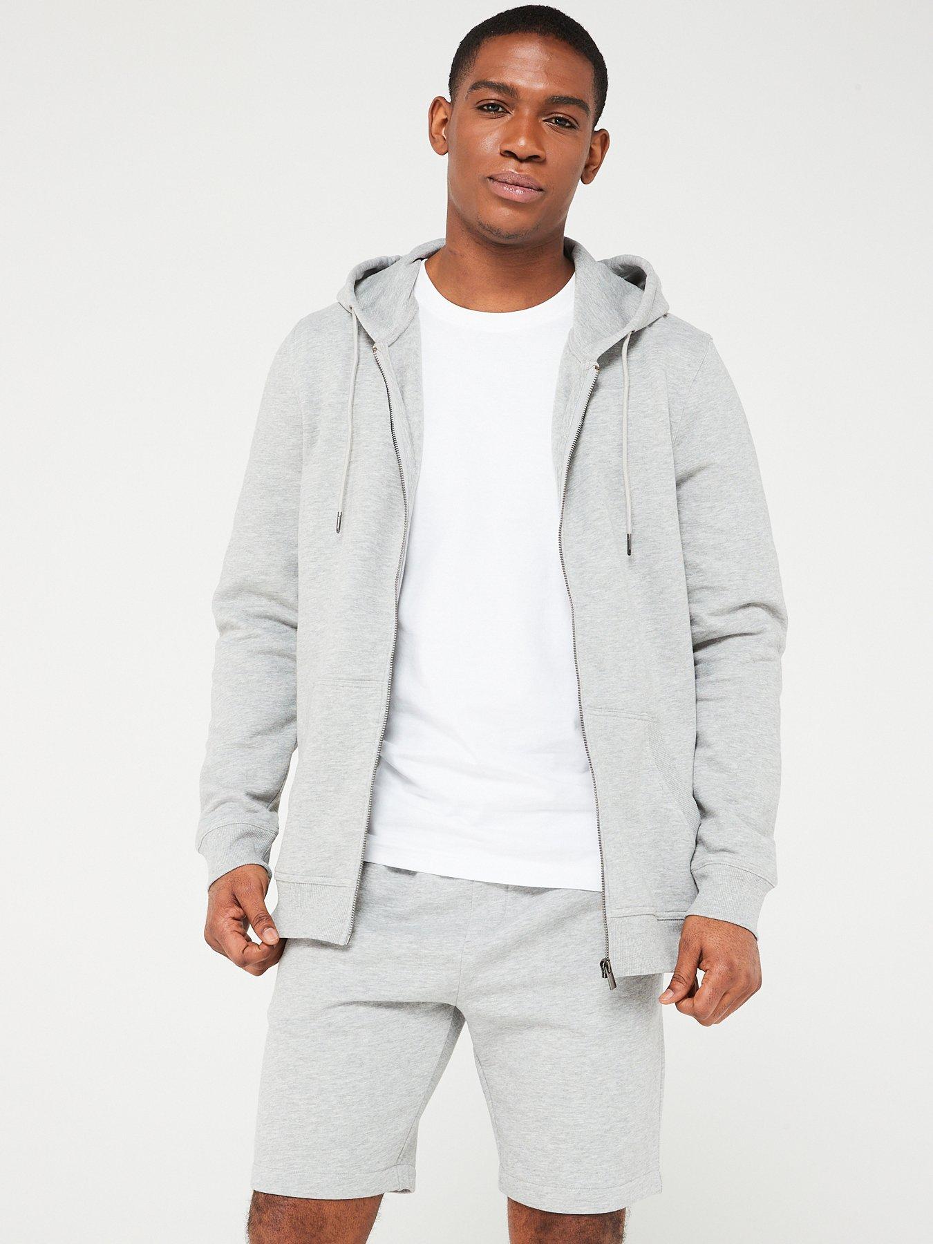 Image 1 of 6 of Very Man Essential Zip Through Hoody -&nbsp;Grey Marl