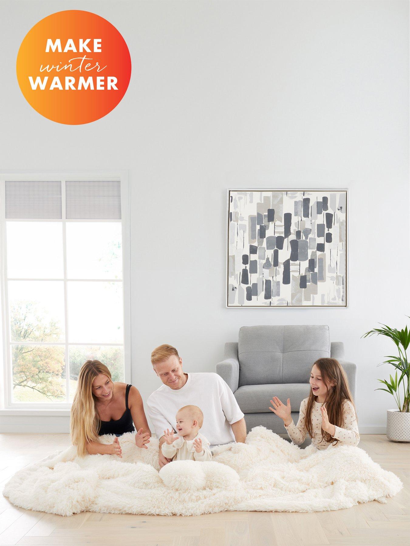 undefined Cuddly Large Family Cosy Throw - Cream