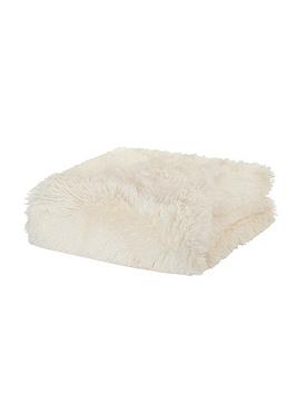 Product photograph of Catherine Lansfield Cuddly Large Family Cosy Throw - Cream from very.co.uk