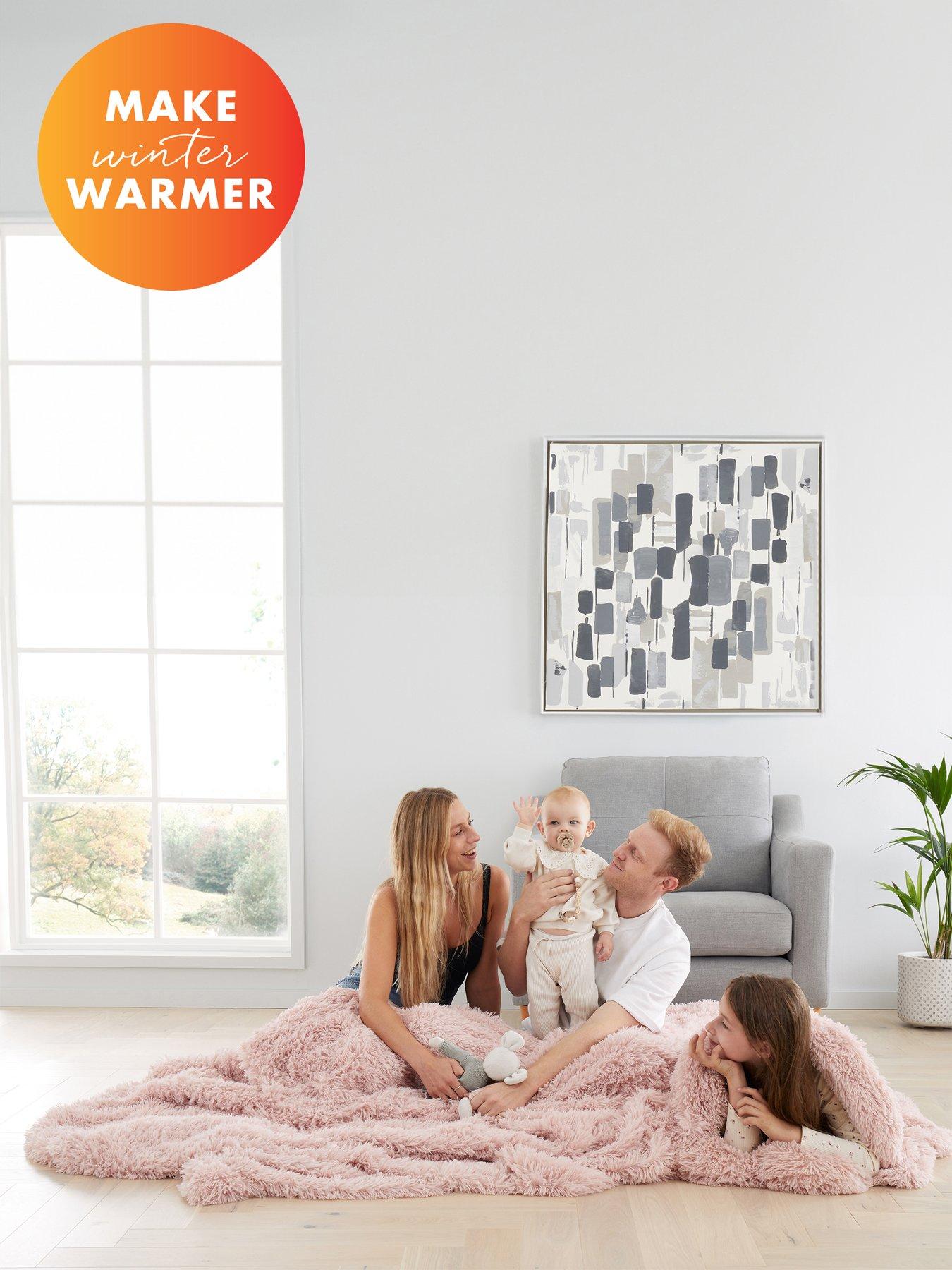 undefined Cuddly Large Family Cosy Throw - Cream