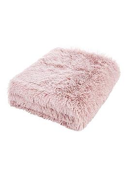 Product photograph of Catherine Lansfield Cuddly Large Family Cosy Throw - Blush from very.co.uk