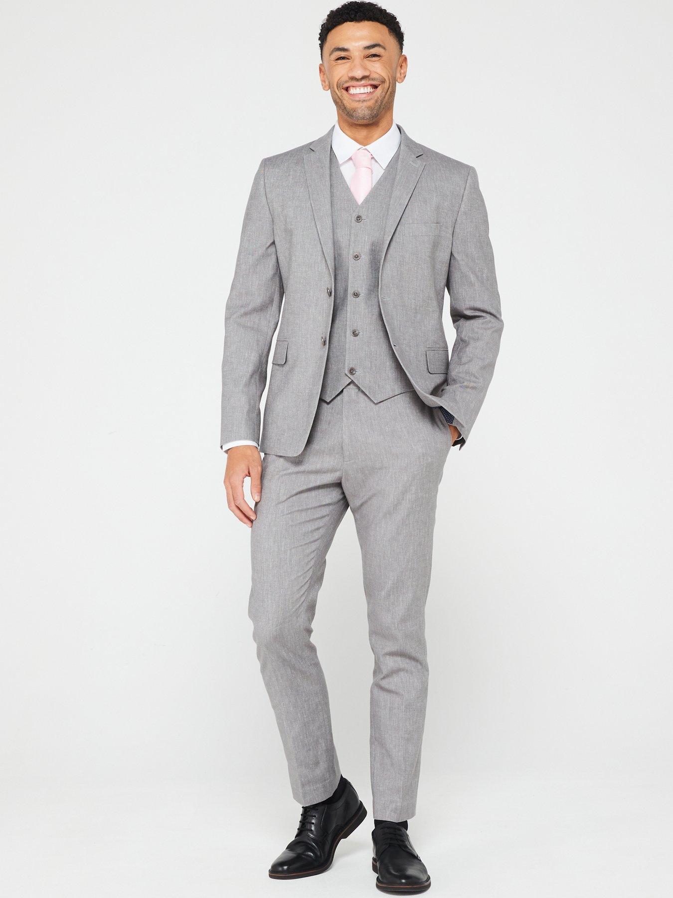 Very Man Textured Suit Jacket - Grey | Very.co.uk