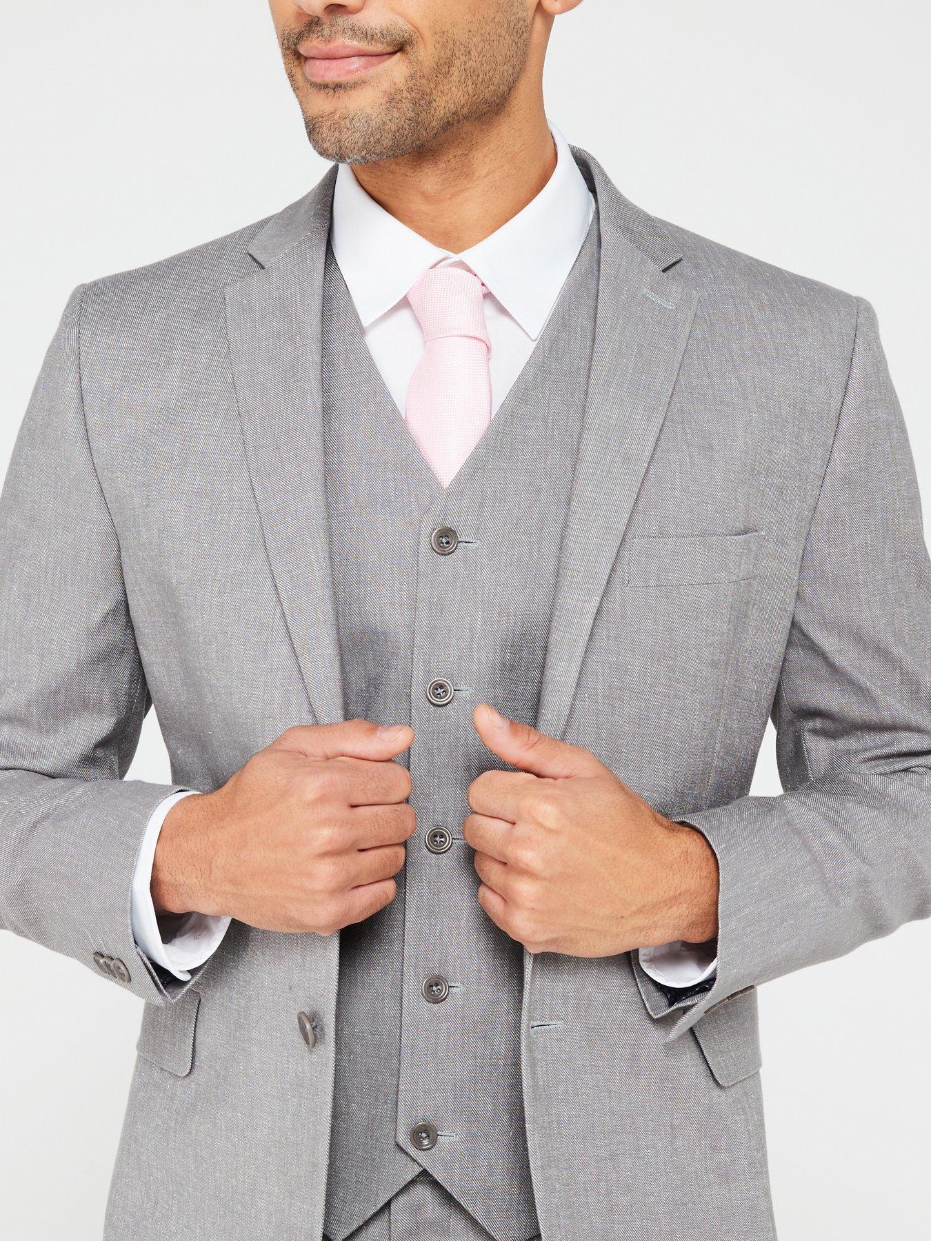 Image 4 of 6 of Very Man Textured Suit Jacket - Grey