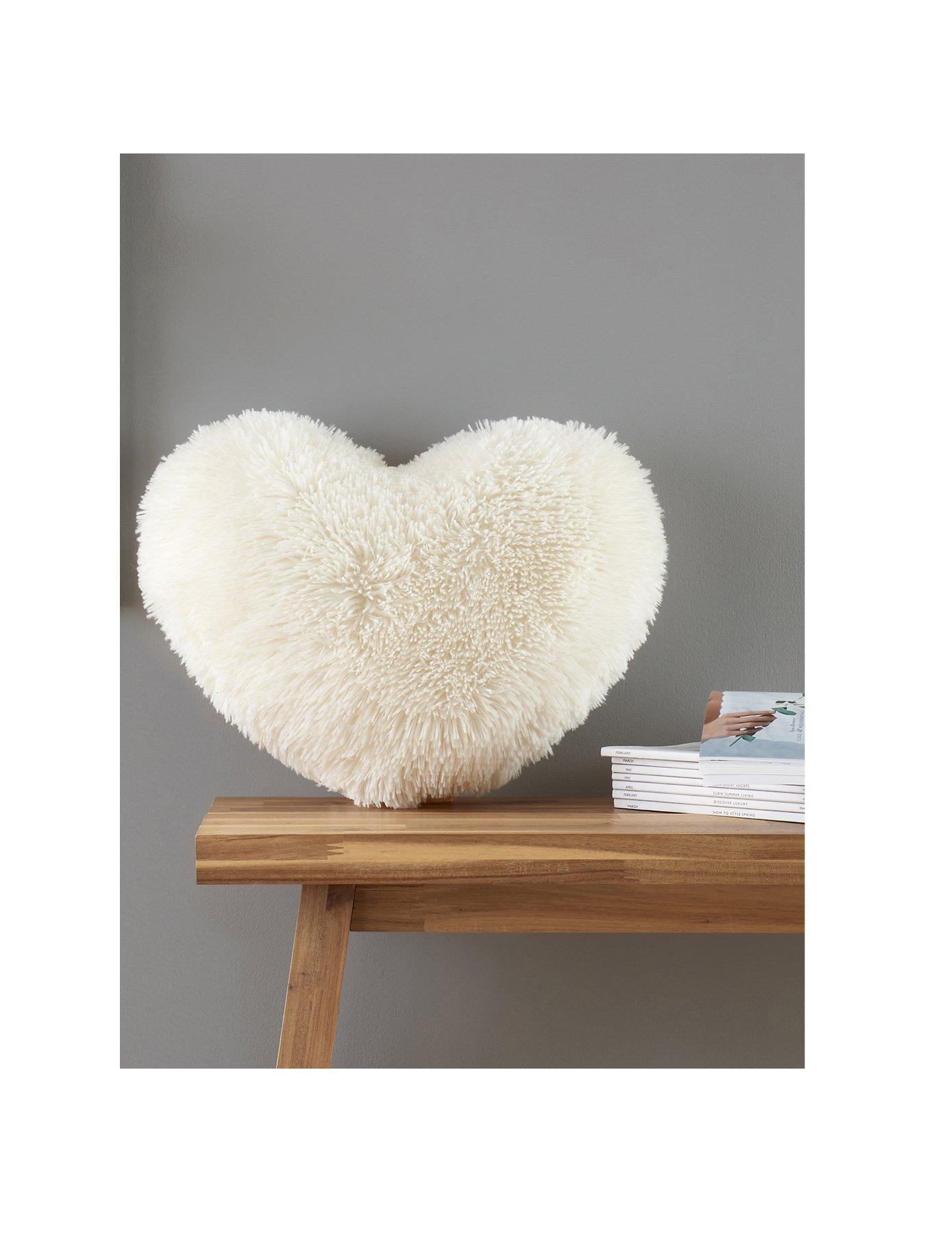 Image 2 of 5 of Catherine Lansfield Cuddly Heart 3d Cushion - Cream