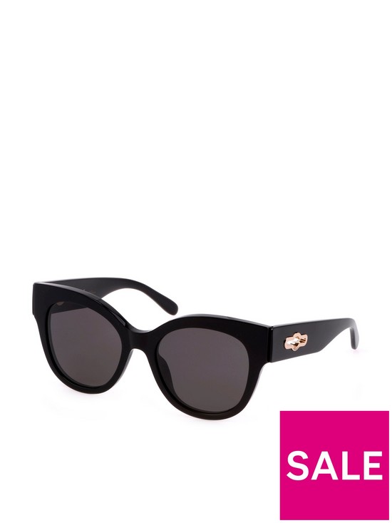 front image of mulberry-round-oversized-acetate-sunglass