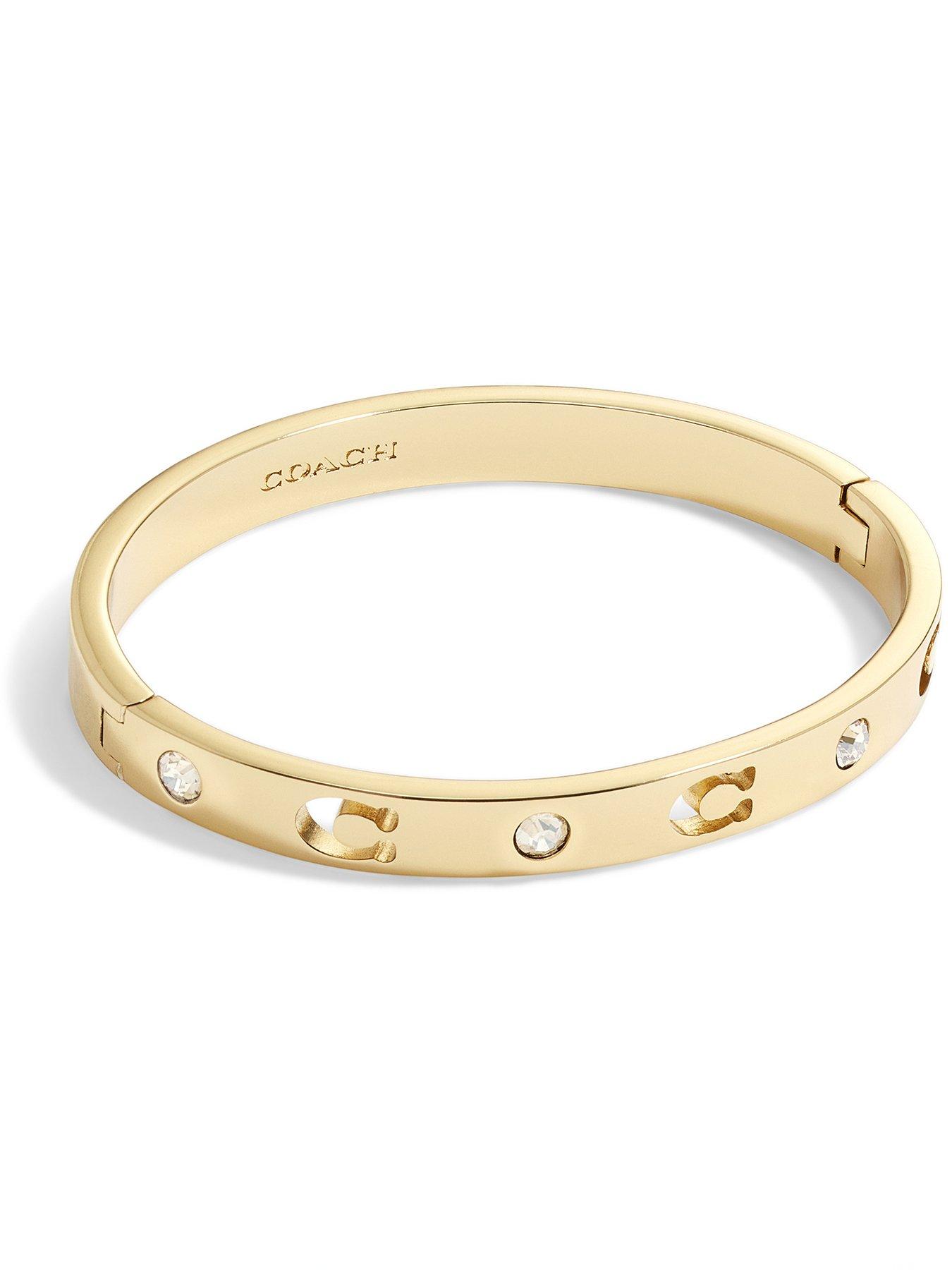 Image 1 of 2 of COACH C Hinged Bangle Bracelet - Shiny Gold