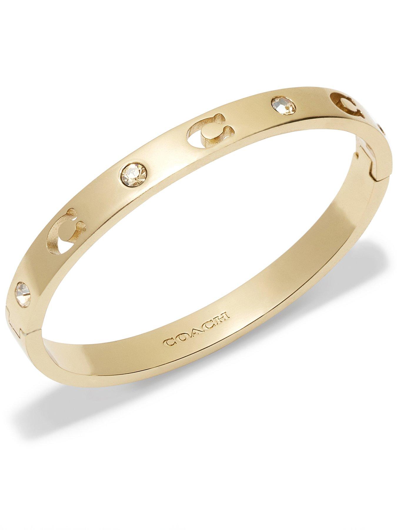 Image 2 of 2 of COACH C Hinged Bangle Bracelet - Shiny Gold