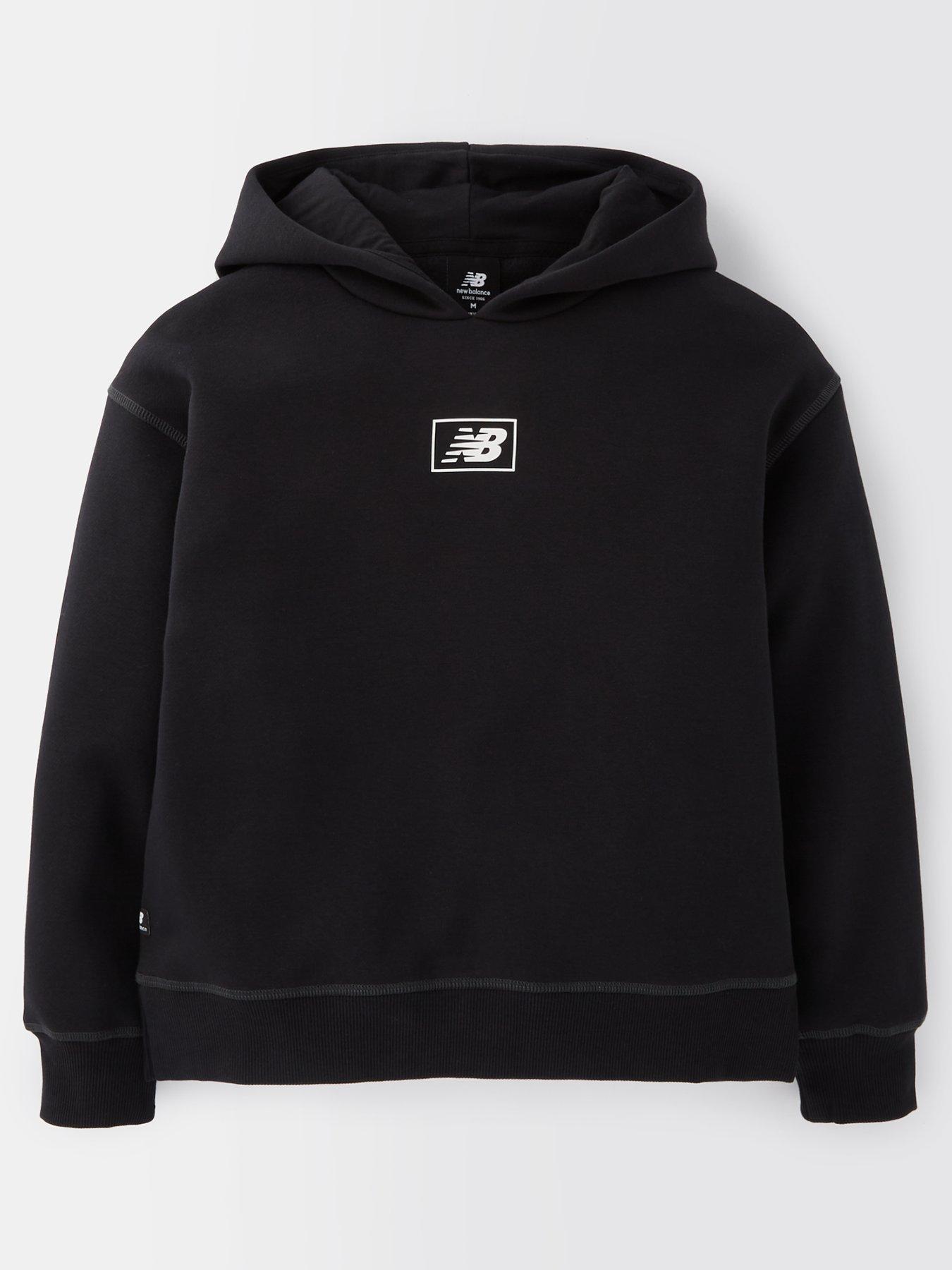 New Balance Essentials Brushed Back Fleece Hoodie Black Very