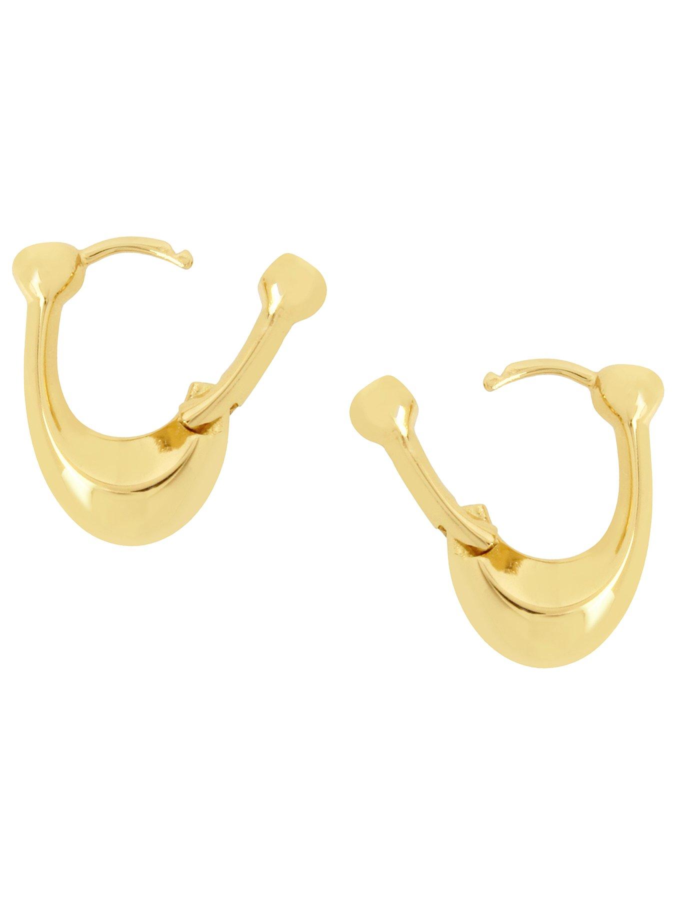 Product photograph of Coach C Huggie Earring - Shiny Gold from very.co.uk