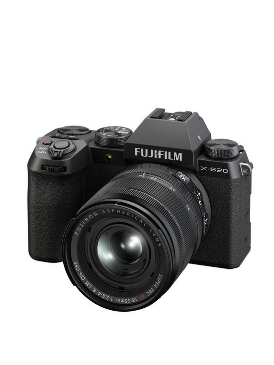 stillFront image of fujifilm-x-s20-mirrorless-digital-camera-with-xf18-55mm-f28-4-r-lm-ois-lens-black