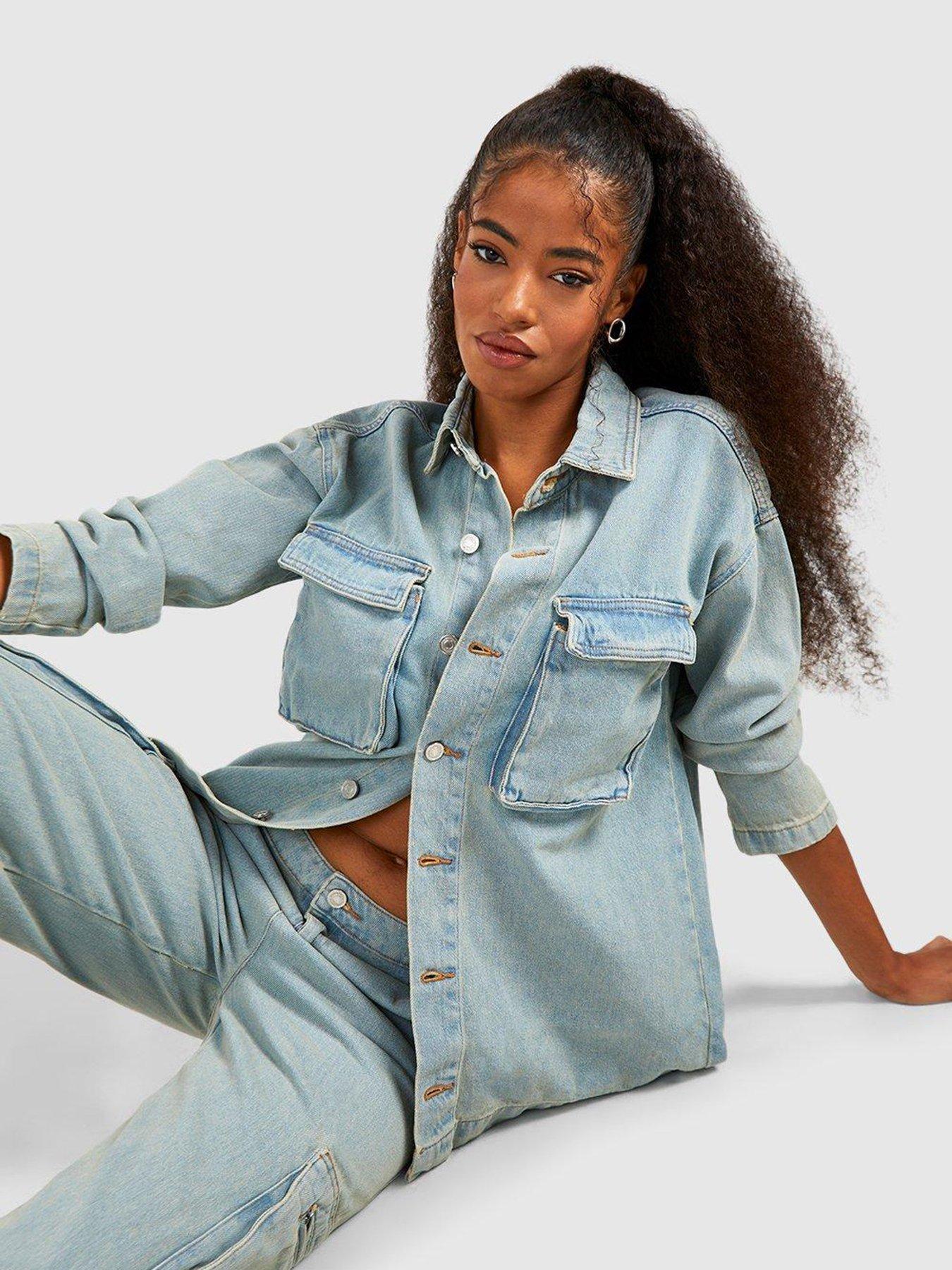 Oversized denim hotsell jacket uk