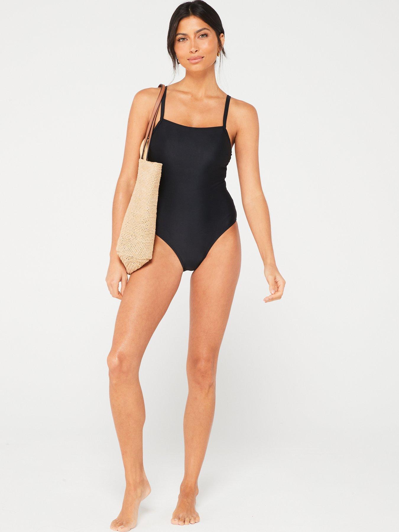Timeless Embellished Square Neck Swimsuit