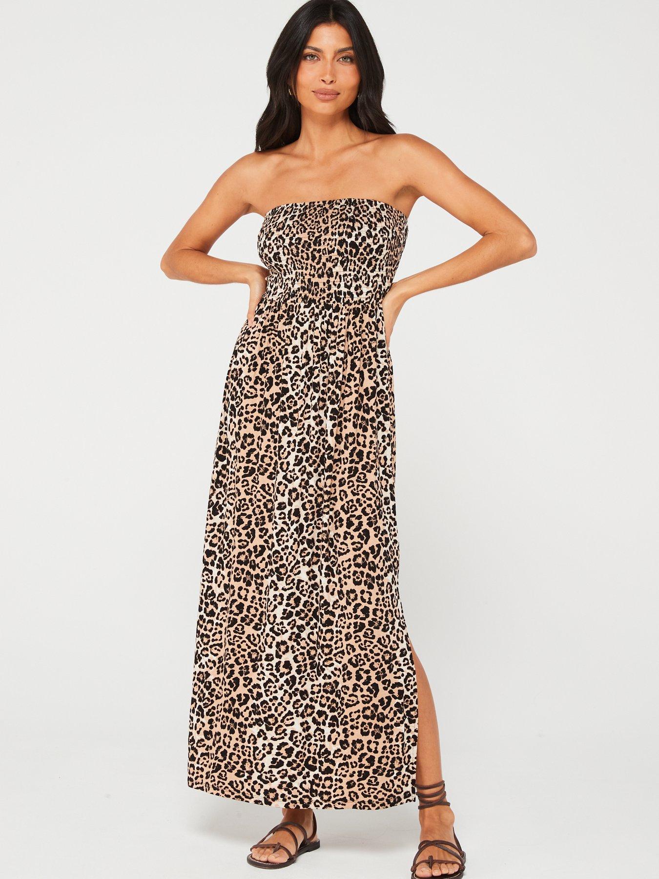 Image 6 of 7 of Everyday Shirred Beach Maxi Dress 2 Pack&nbsp;- Pink/ Animal&nbsp;Print