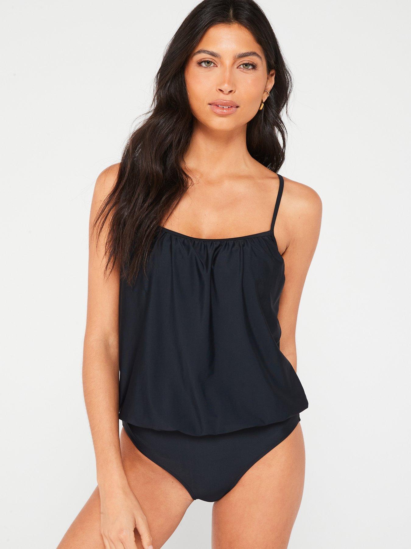 Summer Breeze High Neck Halter Swimsuit - Black