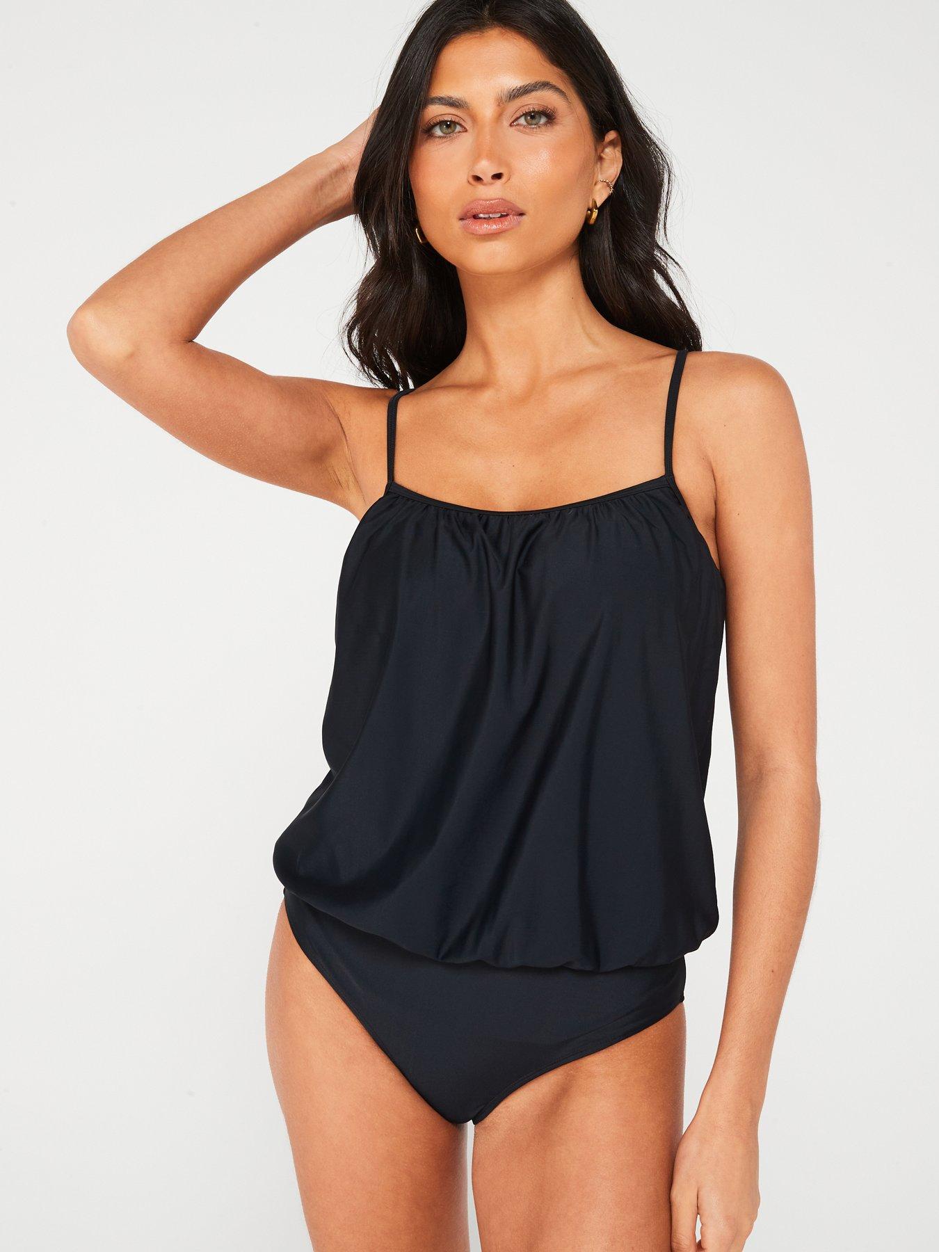 Summer Breeze High Neck Halter Swimsuit - Black