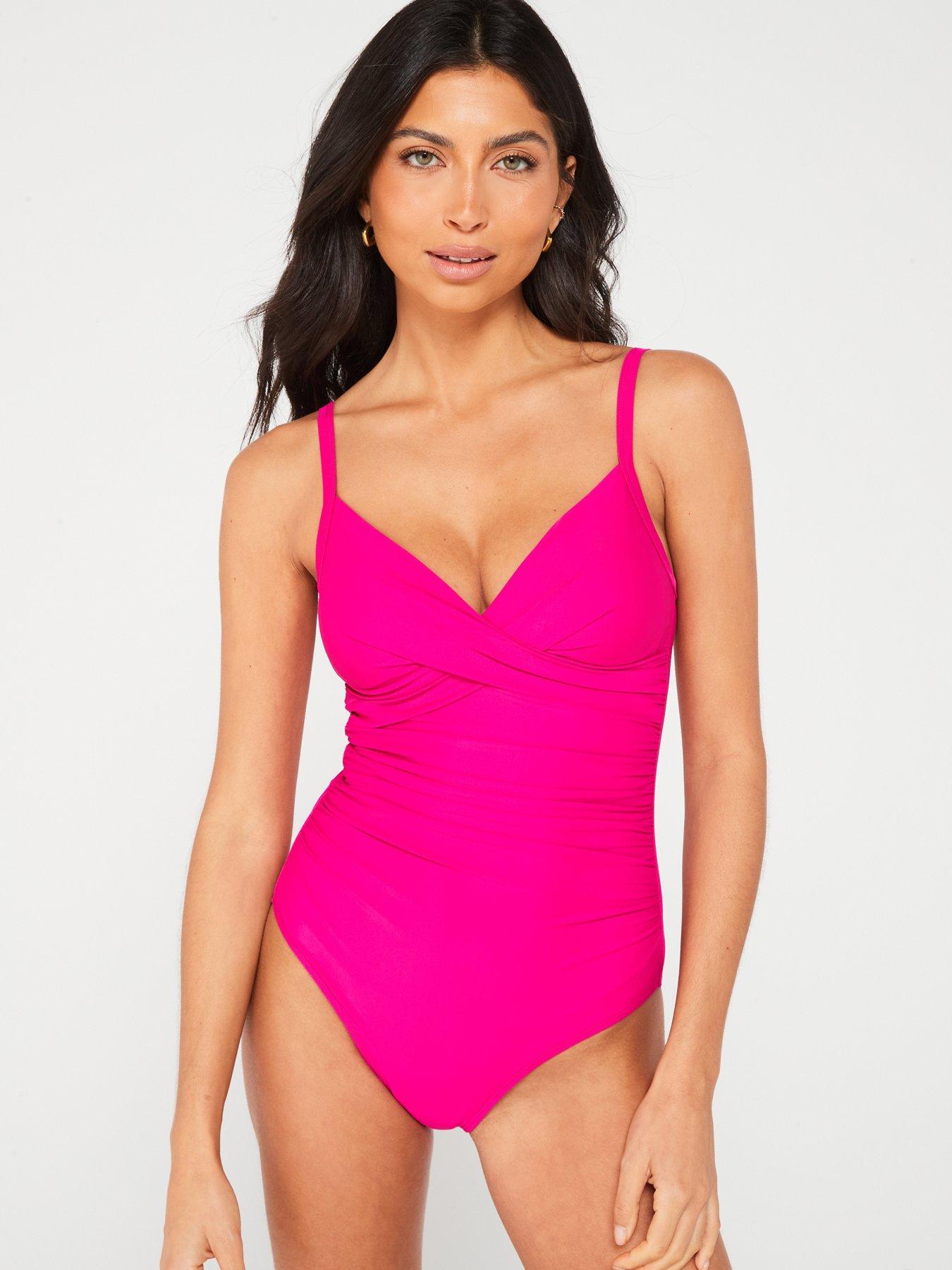Image 3 of 6 of Everyday Shape Enhancing Twist Swimsuit - Pink