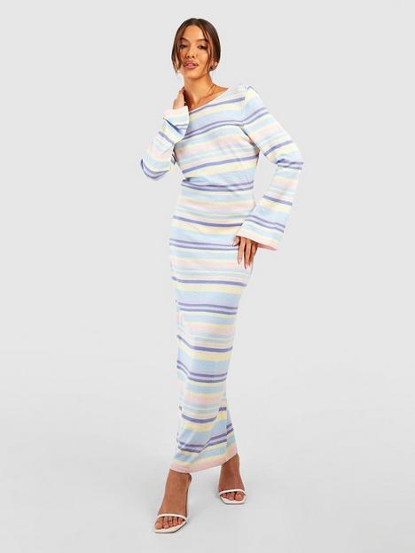 boohoo-scoop-back-floaty-stripe-knitted-maxi-dress-pink