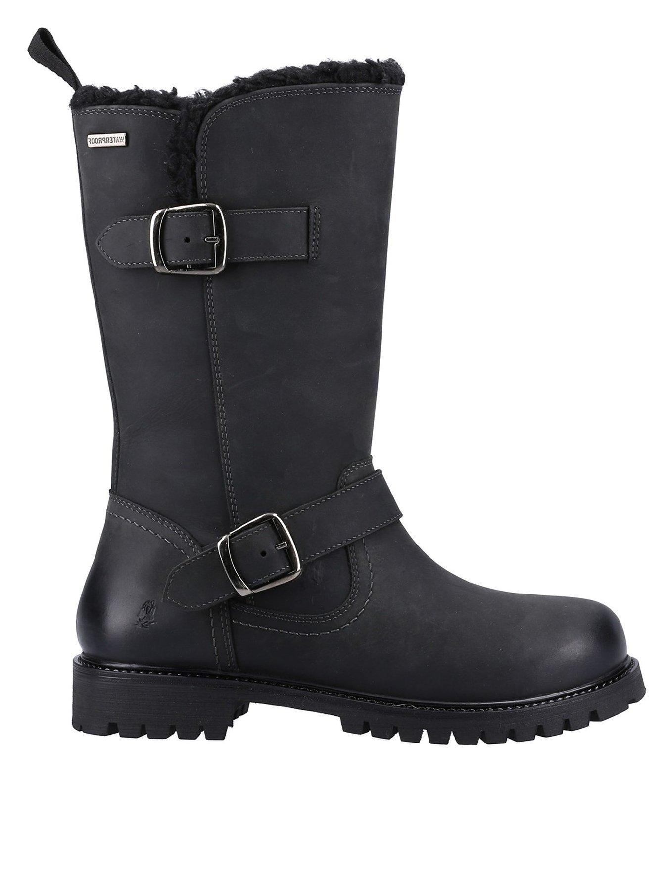 Winnie Buckle Detail Calf Boot Black
