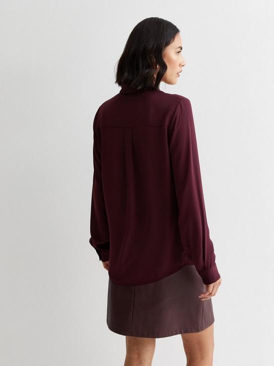 stillFront image of new-look-burgundy-long-sleeve-shirt