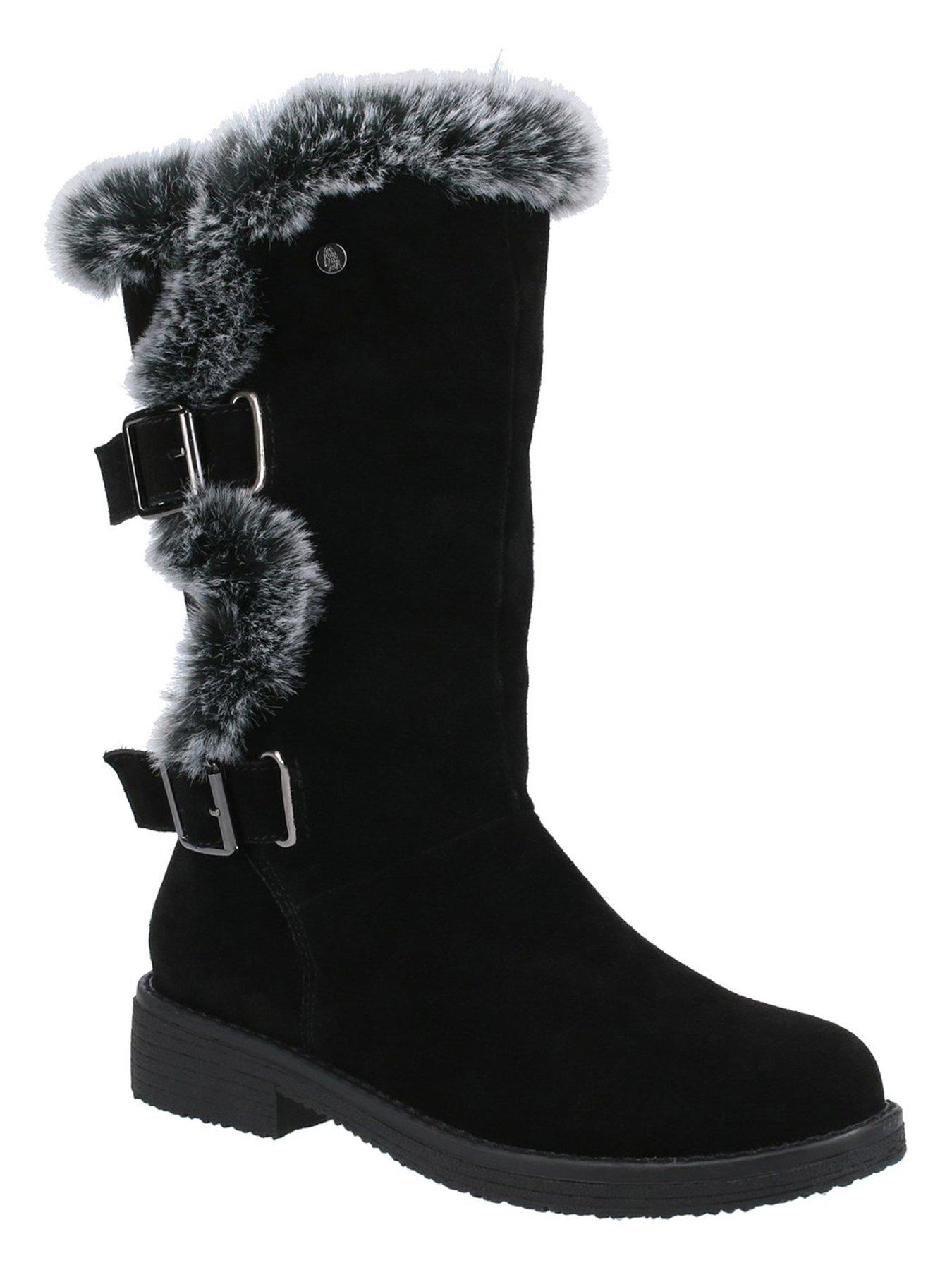 Wide Fitting Megan Calf Boot Black