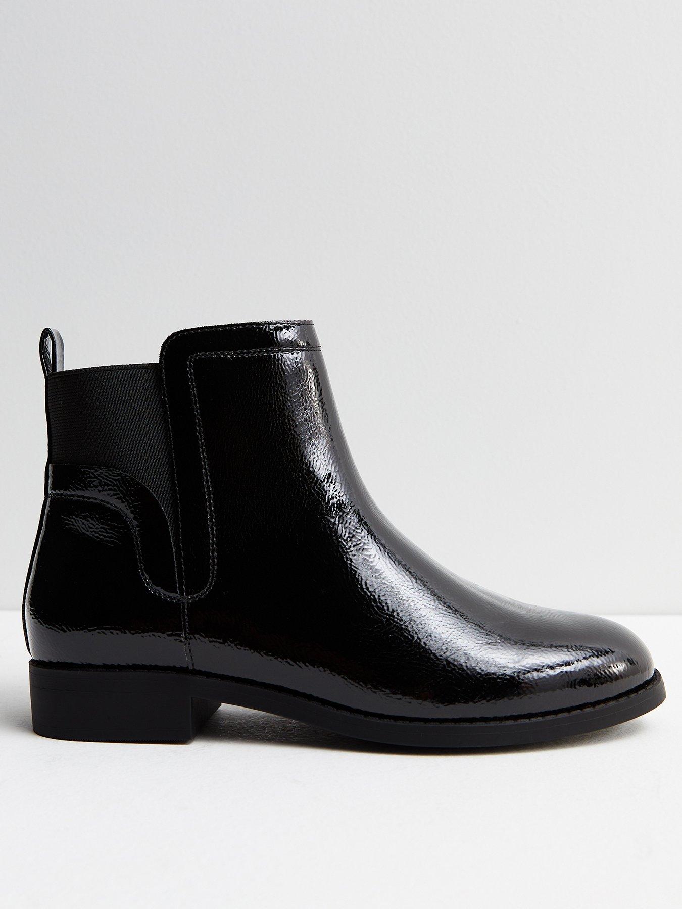 New look black boots wide outlet fit