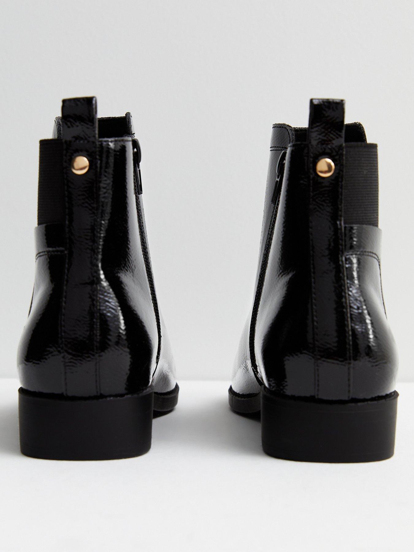 toilet Nord Glow New Look Wide Fit Black Patent Chelsea Boots | very.co.uk