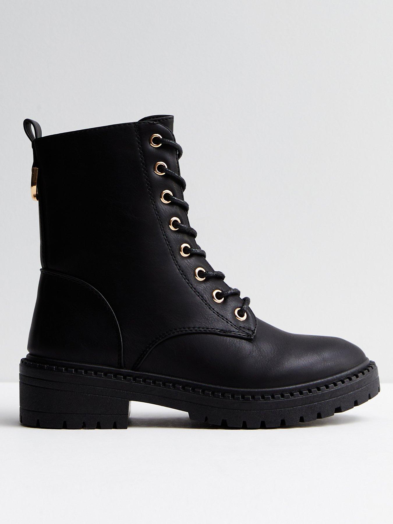 New look black 2025 lace up boots